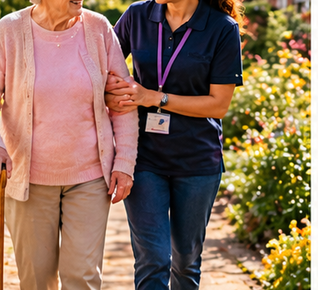 Care worker supporting someone with daily living at home
